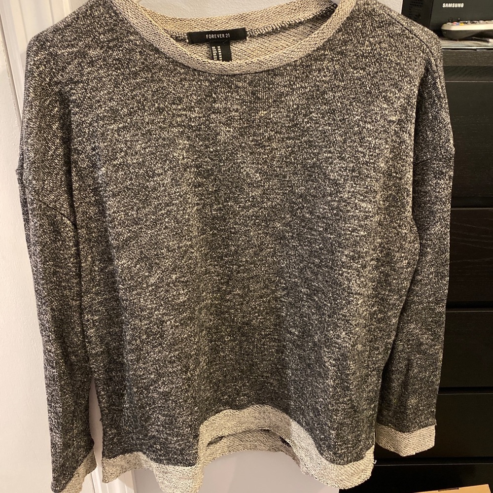 Forever 21 size medium grey sweater with light grey on seams